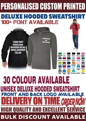 Personalised Hoodie Custom Printed your text logo stag hen unisex Top Workwear - Image 1 of 4