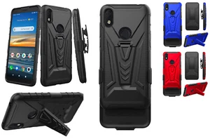 FOR Alcatel Lumos 5004C / Alcatel Axel 5004R 3in1 V Holster Clip Case Cover - Picture 1 of 4