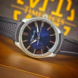 H. MOSER & CIE PIONEER 3200 43MM BLUE FUME SMOKE DIAL STAINLESS STEEL B&P - Picture 1 of 16