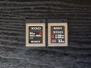 2 x 64GB 32GB Sony XQD G Series R440MB/s W400MB/s Memory Cards - Picture 1 of 1