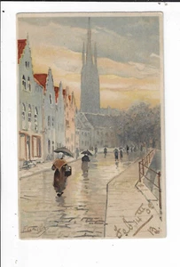 Postal de escena callejera firmada por artista de F. Cuenzaets de 1902 p2178 - Imagen 1 de 2