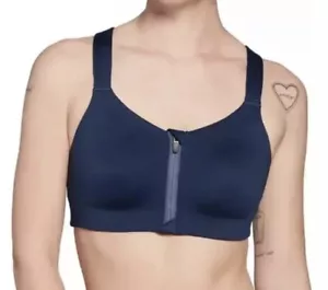 CALIA Go All Out Zip Front Sports Bra NWT 34E High Support Ardosia Slate Blue - Picture 1 of 7