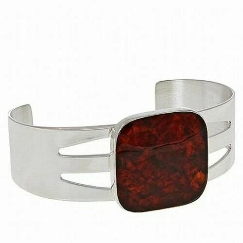 Brazalete Jay King corte cojín ámbar plata esterlina nuevo con etiquetas RET $225 Foto 1 de 4
