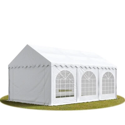4x6m PVC Partyzelt Bierzelt Zelt Gartenzelt Festzelt Pavillon weiß NEU - Bild 1 von 4