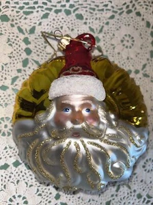 Babbo Natale vintage double face, vetro mercurio ornamento natalizio - Foto 1 di 8