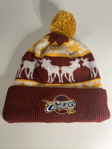 Cleveland Cavaliers Knit Cap NBA New Era BEANIE POM Cavs Hat Ugly Sweater Winter Cover