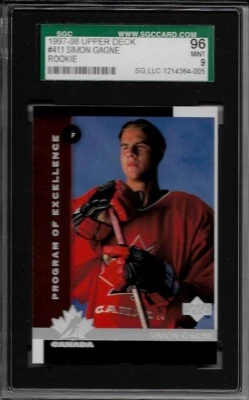 SIMON GAGNE 1997-98 Upper Deck #411 POE Rookie SGC 9 Mint - Image 1 of 2
