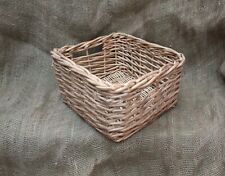 Vintage Wicker Storage Basket Square Country Weave Box