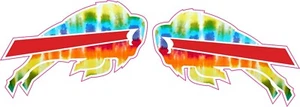 Buffalo Bills Mini Tie Dye Football Helmet Decals - Picture 1 of 2