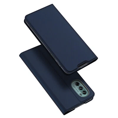 DUX DUCIS Skin Pro Imitación Cuero Billetera Estuche Abatible para Motorola Moto G62 5G - Azul Foto 1 de 4