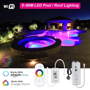 WiFi 60LEDs/M IP68 Impermeable Subacuático 5~80M 24V RGB LED Luz Piscina - Imagen 1 de 15