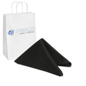 100 pcs 17"x17" inch Polyester Cloth Napkin - Black - Wedding Linen ko - Picture 1 of 6