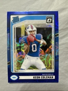 2024 Panini Donruss - Rated Rookie Keon Coleman #358 Optic Blue Scope Prizm (RC) - Picture 1 of 2