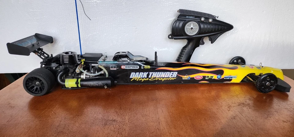 VINTAGE MEGATECH DARK THUNDER TOP-FUEL MEGA DRAGSTER NITRO RC CAR RARE - Image 1 of 4