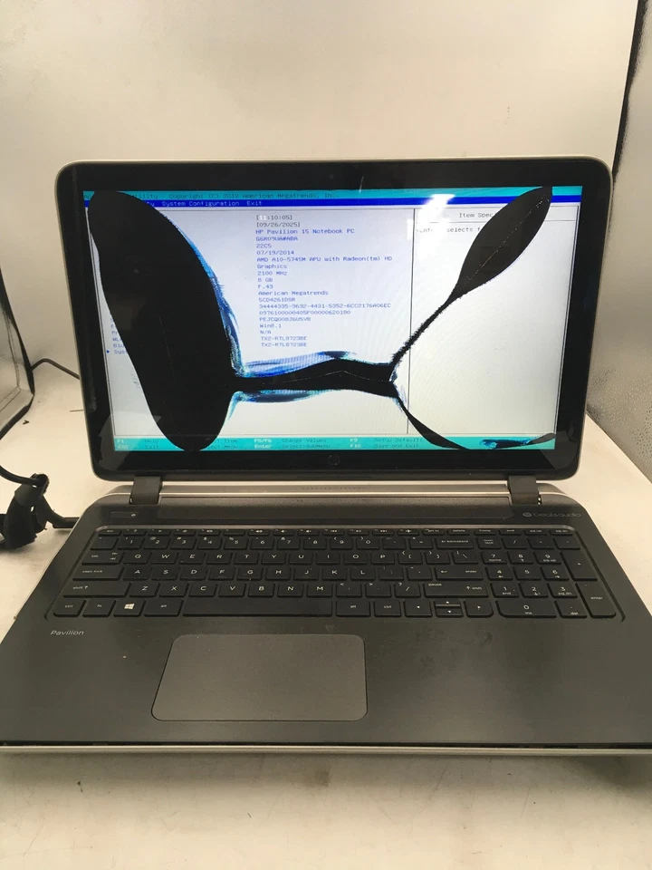 HP PAVILION 15 P051US - BOOTS TO BIOS/BAD LCD - AMD A10 5745M - 8GB RAM -READ-BB - Image 1 of 4