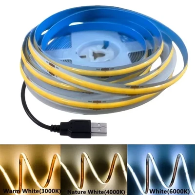 Striscia Luminosa a LED COB DC5V Con Alimentatore USB Luce 320Led/M Lampada LED  - Immagine 1 di 4