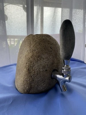 Beige Rock Designs USA Tan Stone Liquor Wine Dispenser Barware - Image 1 of 4