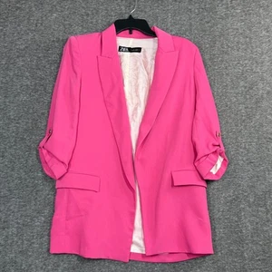 Zara Open Front Oversized Boyfriend Blazer Gr. Small Barbie Hot Pink - Bild 1 von 6