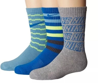 Nike Niños L112233 Cojín Crew 3 Pares Calcetines Niños Talla 3Y-5Y Foto 1 de 4