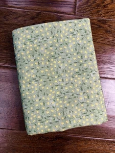 MODA Pieces From My Heart Sandy Gervais - 1.5 Yards Green Yellow Flowers - VTG - Picture 1 of 3