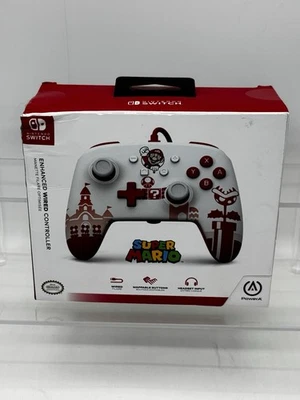 NEW Super Mario Nintendo Switch Enhanced Wired Controller PowerA White Red Mario - Image 1 of 4