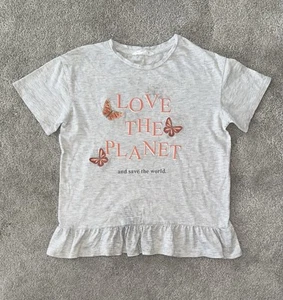 Girls Mango Frilled Hem Top T-Shirt Age 9-10 Years - Picture 1 of 3