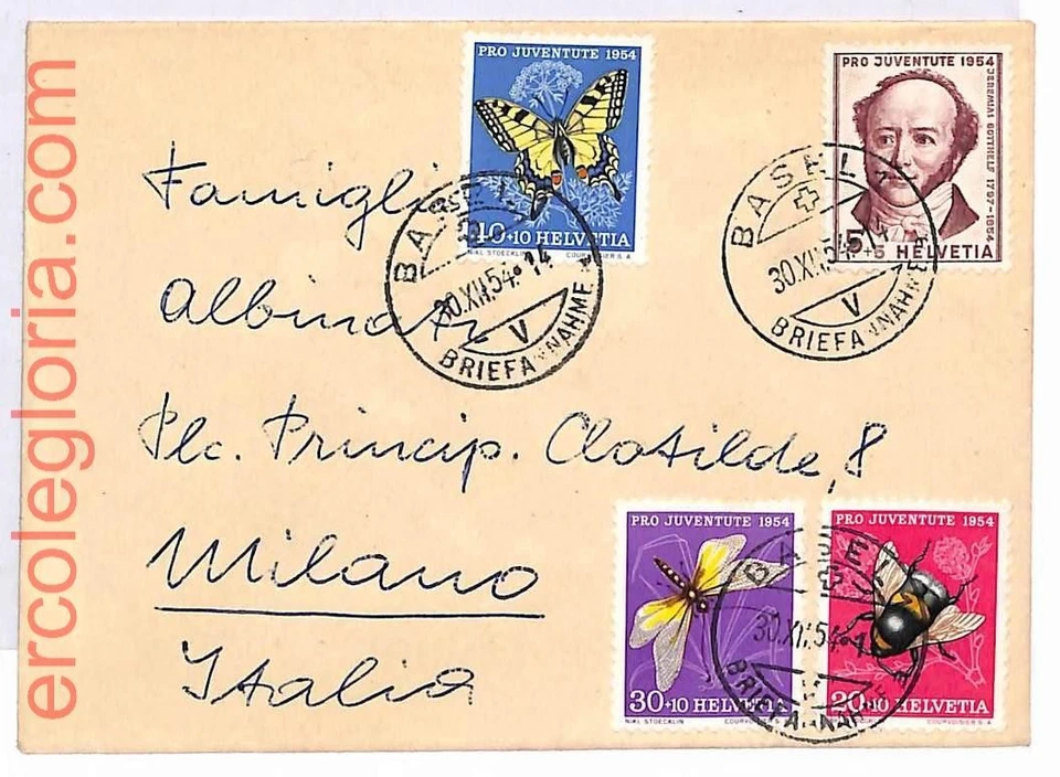 26794 - Suiza - Historia Postal - Portada - 1954 - Mariposas PRO JUVENTUTE Foto 1 de 1