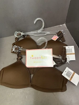 2 Tween Bee Girls Light Padded Demi Bra With Soft Underwire Brown 30A - Image 1 of 2