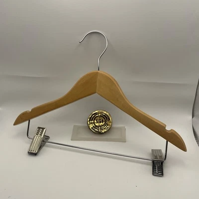 15 Red Cedar Wooden Pants Hanger With Metal Clamps & Divots Wardrobe Closet - Image 1 of 4