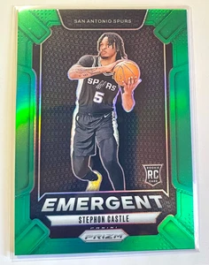 Spurs Stephon Castle 2024-25 Panini Prizm Emergent Green Prizm Rookie Card RC - Picture 1 of 1