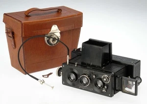 VOIGTLANDER STEREFLEKTOSKOP FOTOCAMERA STEREO CON 3 HELIAR 65 mm. F 4,5 45X107mm - Imagen 1 de 11
