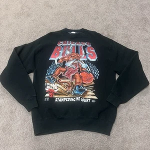 Vintage 90er Chicago Bulls Stampeding the Court Sweatshirt Rundhalsausschnitt Salem XL - Bild 1 von 9
