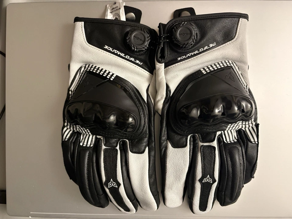 DUHAN Leather Motorcycle Gloves Men/Women, Riding Gloves with Magnetic Fasteners Foto 1 de 3