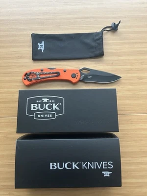 Buck Blade HQ Halloween 722 Spitfire Custom - Orange G10 - Black Spider S35VN - Image 1 of 4