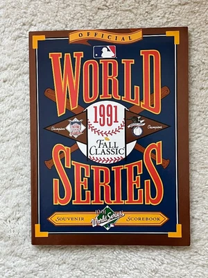 Official 1991 World Series Souvenir Scorebook Minnesota Twins Atlanta Braves - Image 1 of 3