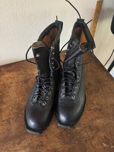 Vintage BARELY USED VIBRAM USGI Full Leather Square Toe Military Boots SZ 10 - Picture 1 of 5