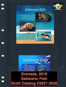 1/3 off $13.25 Scott Value - 2019 GRENADA Fish 2 s/s Saltwater CV MNH NH UMM - Picture 1 of 6