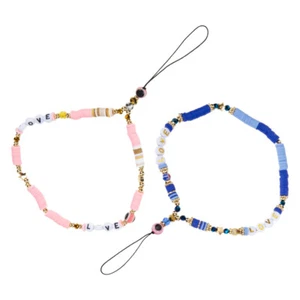 2 Pcs Mancare Simpatico Cinturino Con Ciondolo Per Telefono Colorato Cellulare - Zdjęcie 1 z 12