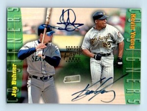 1999 Topps Stadium Club Jay Buhner Kevin Young CO-SIGNERS Dual Auto Authentic