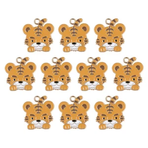 10 Pcs Tigerkopf Rustikaler Schmuckherstellungs-Anhänger Tiger Ohrring Charms - Bild 1 von 12
