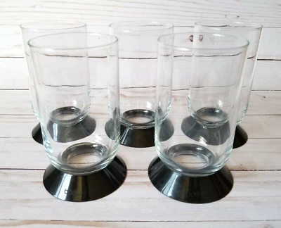 Bodum Picnic Iced Tea Glasses Tumblers Removable Black Plastic Base Set Of 5 - Image 1 of 3