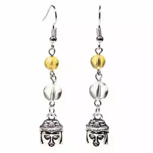 Ohrringe aus Citrin und Bergkristall mit Buddha Mineralien - Bild 1 von 1