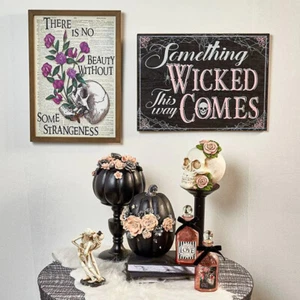 CALAVERA FLORAL - Romance gótico Halloween Decoración Figura Escultura Utilería - Imagen 1 de 1
