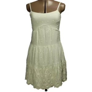 Jessica Simpson Embroidered Floral Polka Dot Smocked Strappy Sundress Green M - Picture 1 of 21