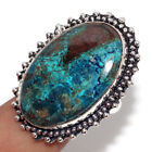 Chrysocolla 925 Silver Plated Gemstone Handmade Ring US 8 Promise Gift GW