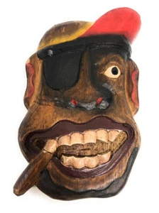 YO-YO! Pirate Wall Plaque 8" - Hand Carved Pirate Decor | #dpt525920 - Picture 1 of 1