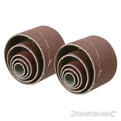 Silverline - 10tlg Satz Schleifhülsen für Schleifwalzen 80er Körnung 675076