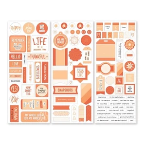 CREATIVE MEMORIES TOTALLY TONAL TANGERINE Designer Stickers - 3 sheets 2023 - Picture 1 of 5
