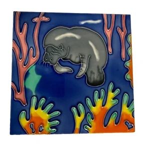 Azulejo de cerámica arte de pared decorativo manatí salpicadero 8x8 nuevo - Imagen 1 de 2