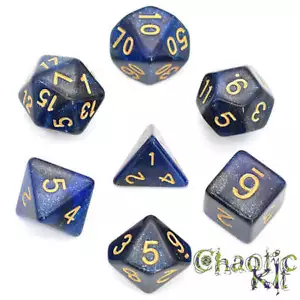 Dadi Galaxy - Blu scuro. Dungeons and Dragons, DND, 5e, set di dadi poliedrici - Foto 1 di 2